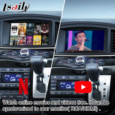 Layar Multimedia Mobil CarPlay Nirkabel untuk Nissan Elgrand Patrol, Armada Infiniti QX dengan Navigasi GPS, Android Auto