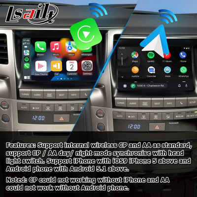 Lexus LX570 wireless Carplay Android auto kotak antarmuka peningkatan gaya OEM
