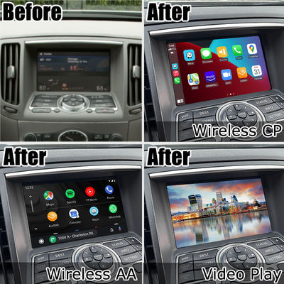 Modul antarmuka video kotak CarPlay nirkabel Android Auto Plug And Play Infiniti G37 G25 Q40 Navihome