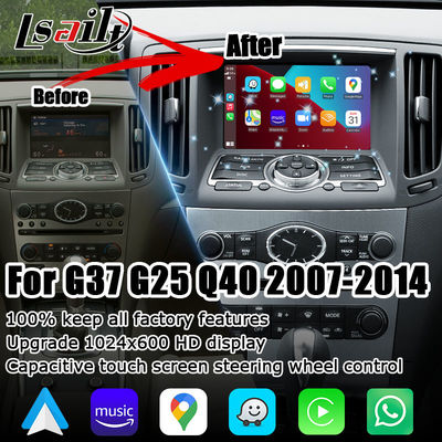 Modul antarmuka video kotak CarPlay nirkabel Android Auto Plug And Play Infiniti G37 G25 Q40 Navihome