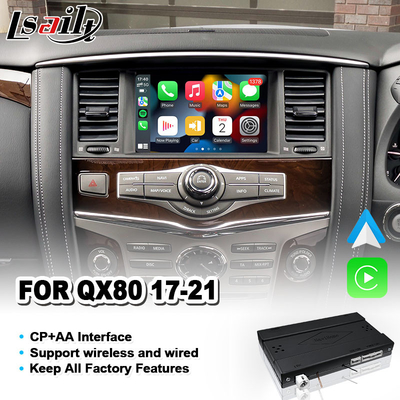 Wireless Android Auto Carplay Interface untuk 2017-2021 Infiniti QX80