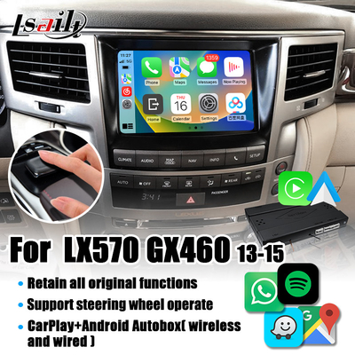 Antarmuka Lexus CarPlay untuk LX570 2013-2015 GX460 dengan Android Auto Nirkabel, Google Map