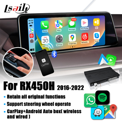 Antarmuka Lexus CarPlay untuk RX450H 2016-2022 RX350 Mendukung Nirkabel Android Auto, Kamera