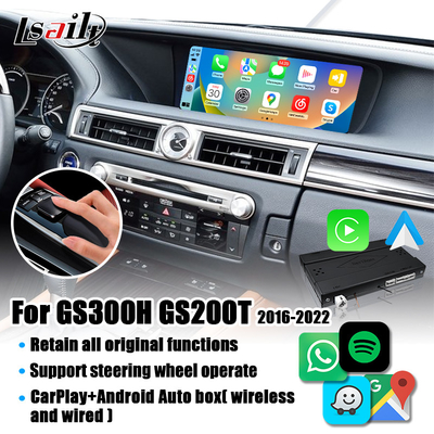 Antarmuka CarPlay Nirkabel untuk Lexus GS300h GS200t dengan Android Auto, mendukung Remote Control Joystick