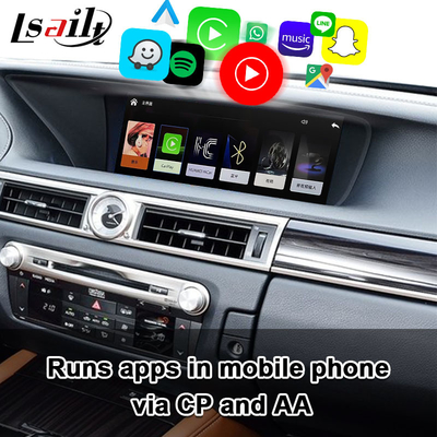 Antarmuka CarPlay Nirkabel untuk Lexus GS300h GS200t dengan Android Auto, mendukung Remote Control Joystick