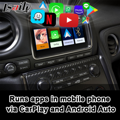 Antarmuka Carplay untuk Nissan GT-R GTR R35 2008-2017 Nirkabel Terintegrasi Android Auto, Mirror Link