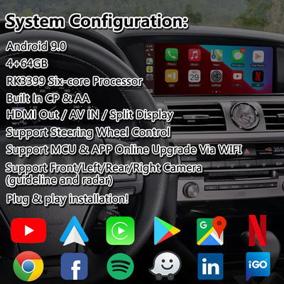 Lsailt Android Multimedia Video Interface untuk Lexus LS 600H 460 460L AWD F Sport 2012-2017