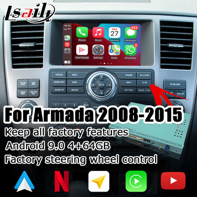 Antarmuka video Android carplay android auto box untuk Nissan Armada TA60 2008-2015