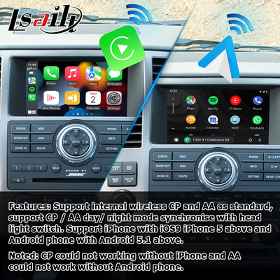 Antarmuka video Android carplay android auto box untuk Nissan Armada TA60 2008-2015