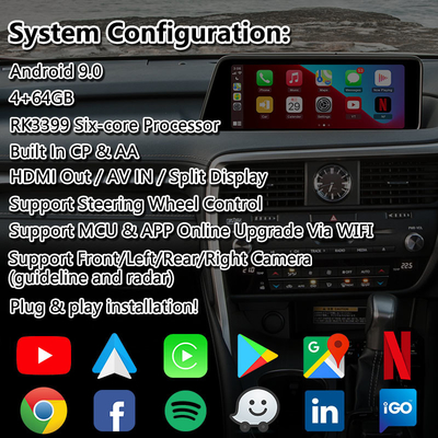 Lsailt Android Video Interface untuk Lexus RX350 RX450h RX200t RX350L RX450L RX AL20 2016-2019