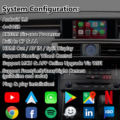 Lsailt Android Multimedia Interface untuk Lexus IS 300h 250 350 200t 300 AWD F Sport XE30 2013-2016