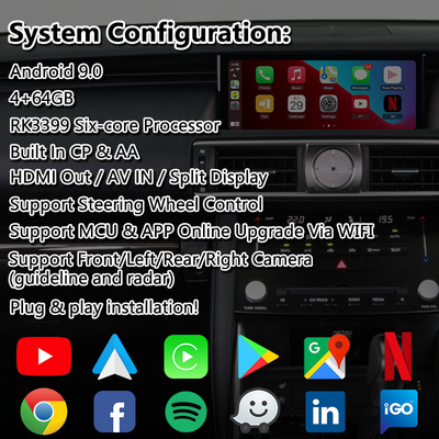 Lsailt Android Carplay Interface untuk Lexus IS200T IS300H IS350 IS300 F Sport AWD IS XE30 2017-2020