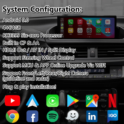 Lsailt Android Navigasi Video Interface untuk Lexus CT 200h FSport 2017-2022