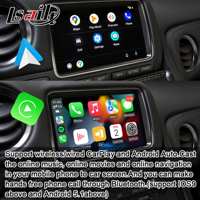 Wireless CarPlay Interface untuk GT-R GTR R35 2011-2017 Termasuk Android Auto, Navigasi GPS, Kamera Belakang