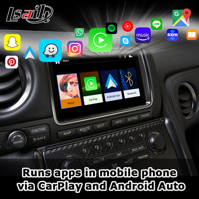 Wireless CarPlay Interface untuk GT-R GTR R35 2011-2017 Termasuk Android Auto, Navigasi GPS, Kamera Belakang