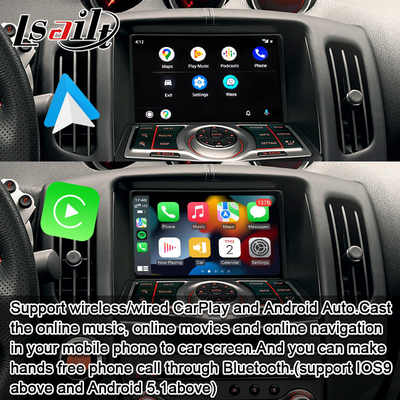 Lsailt Carplay Interface Box untuk Nissan 370Z 2010-2020 Android Auto Support Perintah Suara, Kontrol Kemudi