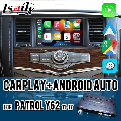 Pin to Pin CarPlay Interface untuk Nissan Patrol Y62, Pathfinder, Armada Termasuk Android Auto, Google Map, Waze