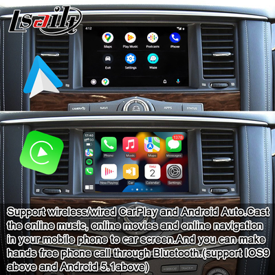 Pin to Pin CarPlay Interface untuk Nissan Patrol Y62, Pathfinder, Armada Termasuk Android Auto, Google Map, Waze
