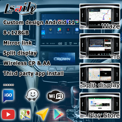 8+128GB Toyota Crown Android Carplay antarmuka generasi ke-14 AWS214 GWS215 S210 didukung oleh Qualcomm