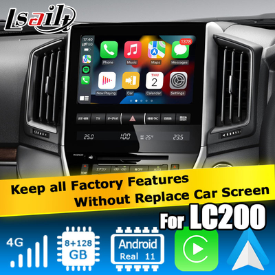 Toyota Land Cruiser LC200 antarmuka video Android 8+128GB didukung oleh Qualcomm dengan carplay android auto
