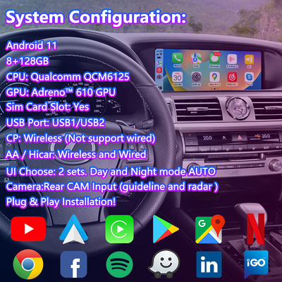 Lsailt 8+128GB Android Multimedia Carplay Interface Box untuk Lexus LS LS600h LS460 2012-2017