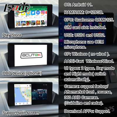 Lsailt Wireless CarPlay Android Video Interface untuk Lexus CT CT200H 2014-2017 Dukungan Unduh APP, NetFlix, YouTube
