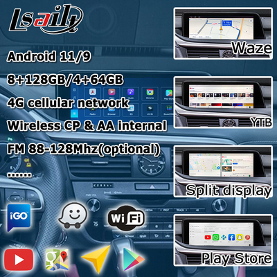 Android 8+128GB Lsailt Lexus Android carplay android auto Layar untuk RX350 RX450h RX300 2.0Ghz Prosesor