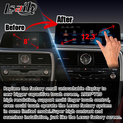 HD 12.3 Inch Android layar upgrade untuk Lexus RX350 RX450h Lsailt Android Auto Carplay