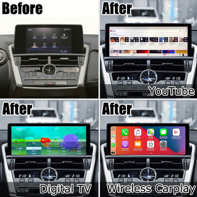 NX300 NX300h Lexus Android layar besar 10,25 Inci Android Carplay upgrade