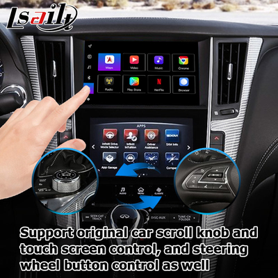 Antarmuka GPS carplay, 8+128GB Android 11 navigasi kotak antarmuka untuk Infiniti Q50 / Q60