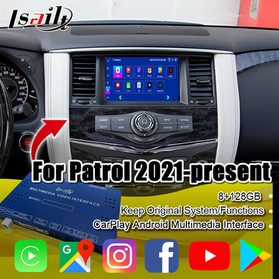 Lsailt 8G Android Multimedia Interface untuk Nissan Patrol 2020-2023 Google Map, CarPlay, Android Navigation Box, YouTube