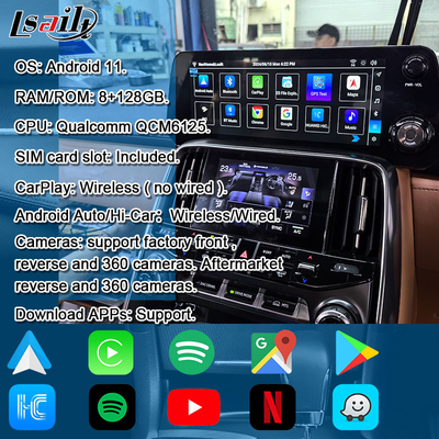 Lsailt Qualcomm Android Video Interface untuk Lexus LX600 LX500d RX ES NX 2021- Mendukung YouTube, NetFlix, Wireless CarPlay