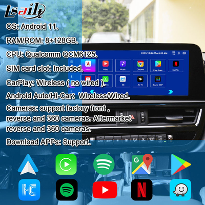 8+128GB Android Infotainment Module untuk Lexus ES 2022-2024 RX NX LX GX LS...dengan YouTube, NetFlix, Google Play, Waze