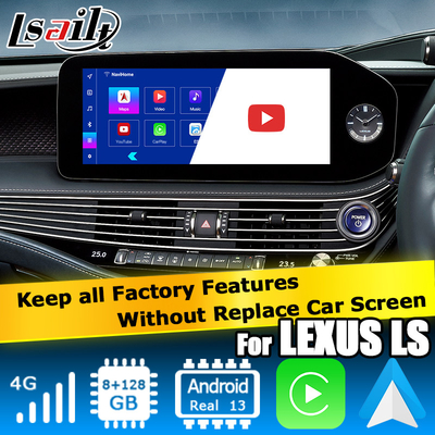 Lexus LS500h LS500 LS350 2022 Android 13 antarmuka video 8+128GB berbasis Qualcomm