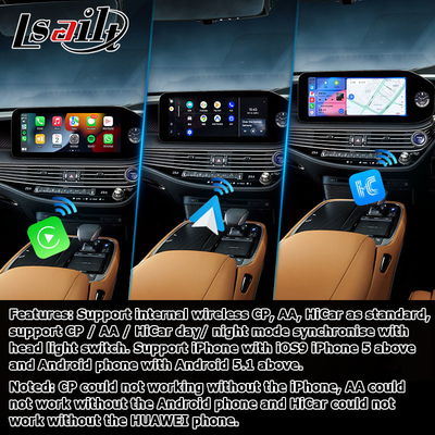 Lexus LS500h LS500 LS350 2022 Android 13 antarmuka video 8+128GB berbasis Qualcomm