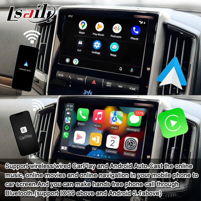 8+128GB Qualcomm Android Multimedia Video Interface untuk Land Cruiser 2013-2021 LC200, VX_R, GX_R dengan Wireless CarPlay