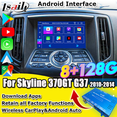 Nissan Multimedia Interface untuk 370GT, Skyline, Infiniti G37, Q40, Q60 Dukungan YouTube, CarPlay, Headrest Screen