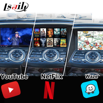 Nissan Multimedia Interface untuk 370GT, Skyline, Infiniti G37, Q40, Q60 Dukungan YouTube, CarPlay, Headrest Screen