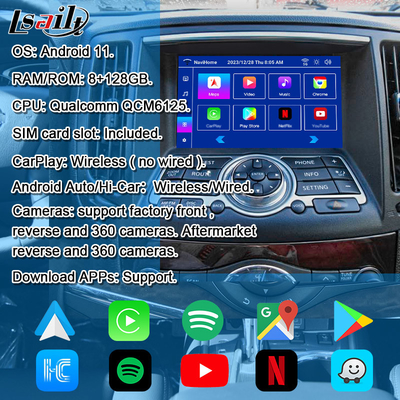 Nissan Multimedia Interface untuk 370GT, Skyline, Infiniti G37, Q40, Q60 Dukungan YouTube, CarPlay, Headrest Screen