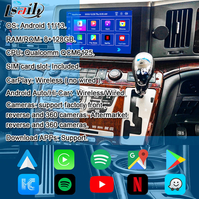 Lsailt 8G Android Smart Infotainment Module untuk Nissan Elgrand E51 Seri 3 Dukungan CarPlay, YouTube, Headrest Screen