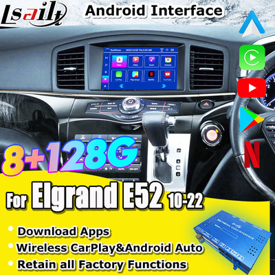 Android 13 8G Android Smart Infotainment Module untuk Nissan Elgrand E52 2010-Termasuk CarPlay, YouTube, Headrest Screen