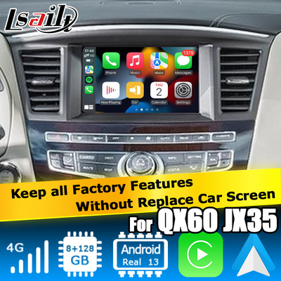Android 13 Carplay interface Box Yandex Navi Untuk Infiniti QX60 / JX35 Qualcomm 8+128 sistem