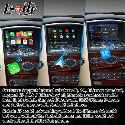 Infiniti QX50 / EX EX35 EX37 Mobil android 13 Kotak antarmuka sistem Dengan carplay android auto display Lsailt