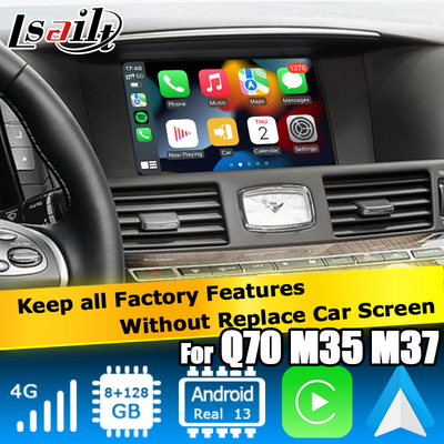 Android 13 8+128 Carplay Video Interface Untuk Infiniti Q70 / M35 M37 Fuga Dukungan Youtube