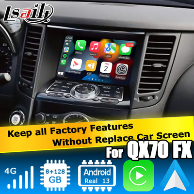 Android 13 Navigasi Interface Video Mobil Dukungan Waze / Youtube Untuk Infiniti QX70 / FX50 FX35 FX37