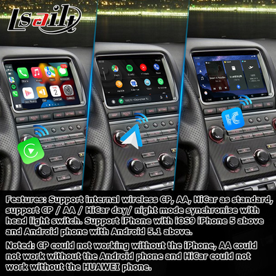 Android 13 8+128 Navigasi nirkabel carplay antarmuka video otomatis android untuk Nissan GT-R GTR R35