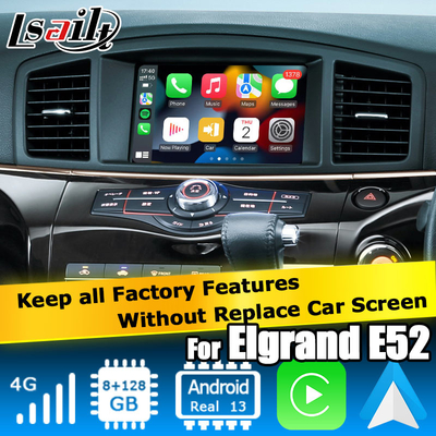 Nissan Elgrand Quest E52 Android 13 antarmuka video Box carplay android auto module 8+128