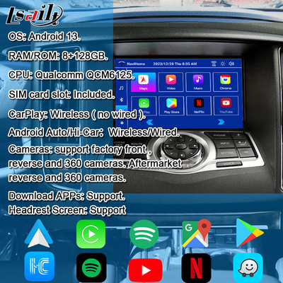 Lsailt 8G CarPlay& Android Video Interface untuk Nissan Maxima 09-15 Infiniti G37 dengan Google, YouTube, NetFlix