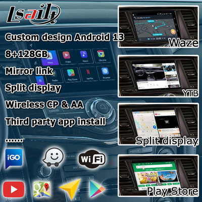 Nissan Patrol Armada Y62 Android 13 Qualcomm 8+128GB Carplay android kotak antarmuka video otomatis