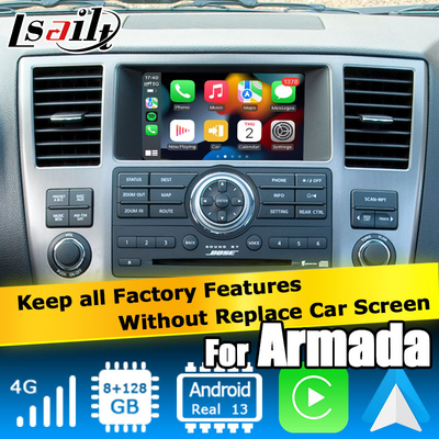 Nissan Armada TA60 gaya pabrik antarmuka video multimedia Android, mendukung nirkabel Carplay Android Auto